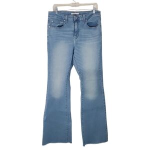 Levi's High Rise 726 Raw Hem Flare Jeans Stretch Light Wash *FLAW*